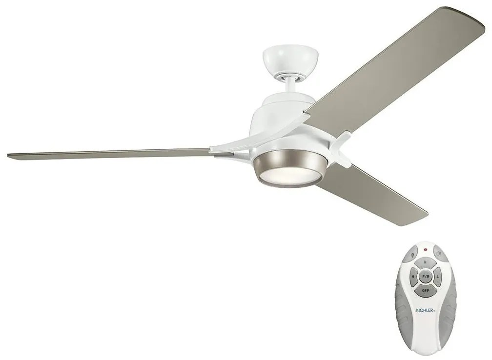 Elstead Kichler KLF-ZEUS-60-WHT-LED Stmievateľný stropný ventilátor ZEUS LED/10W/230V +DO ED0424