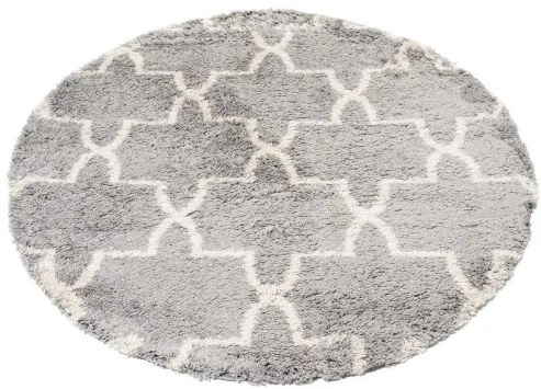 Koberec BOHO L227C tmavosivý / béžový kruh