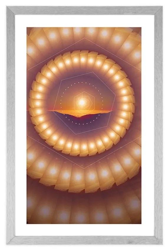 Plagát s paspartou harmónia tvarov - 40x60 white