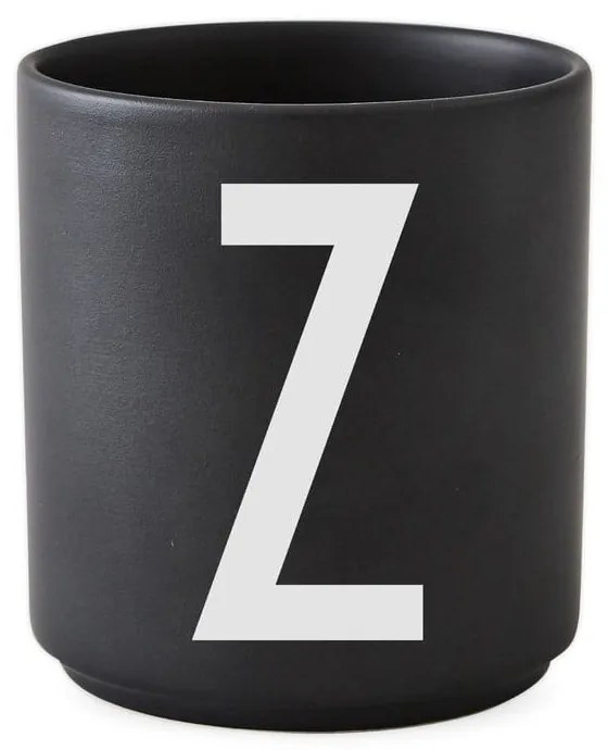 Čierny porcelánový hrnček Design Letters Alphabet Z, 250 ml