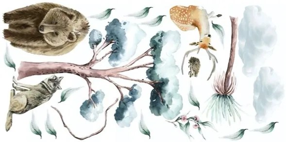 Detská nálepka na stenu zvieratá v prírode 80 x 160 cm