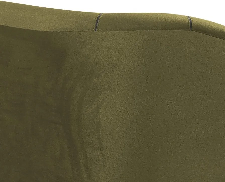 Trojmiestna pohovka Olivio, machovo zelená zamatová tkanina
