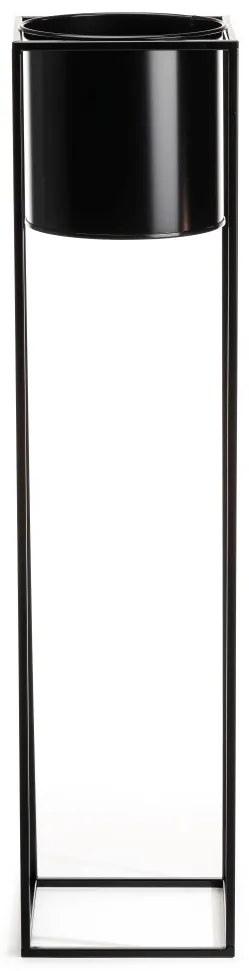 KOVOVÝ KVETINÁČ SO STOJANOM RING 100X23 CM ČIERNA
