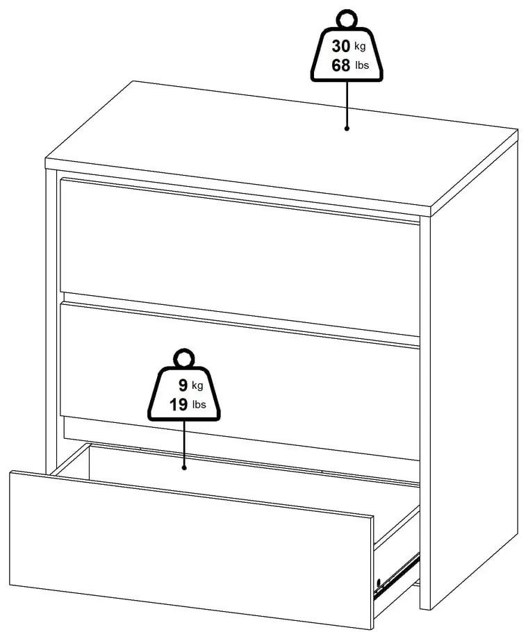 Biela komoda 80x84x48 cm Next – Tvilum