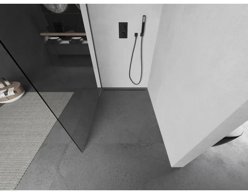 Mexen Kioto, sprchová zástena Walk-In 95 x 200 cm, 8mm číre sklo, grafitový profil, 800-095-101-95-00
