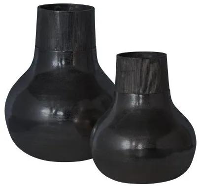 Metal váza L čierna