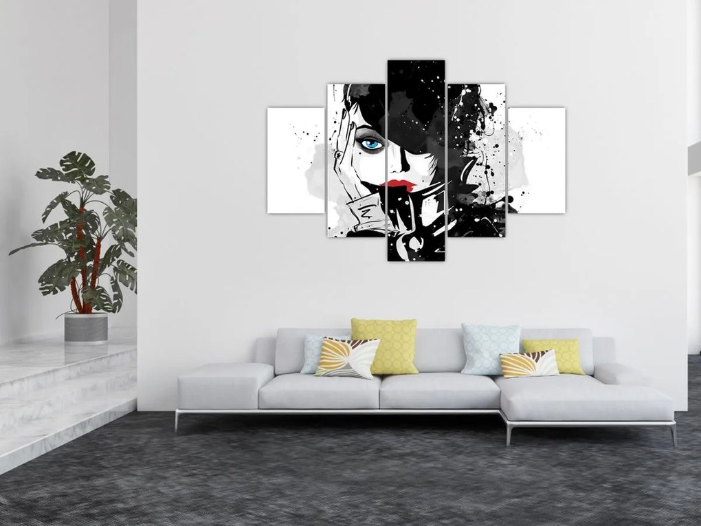 Obraz - Tajomná žena (150x105 cm)
