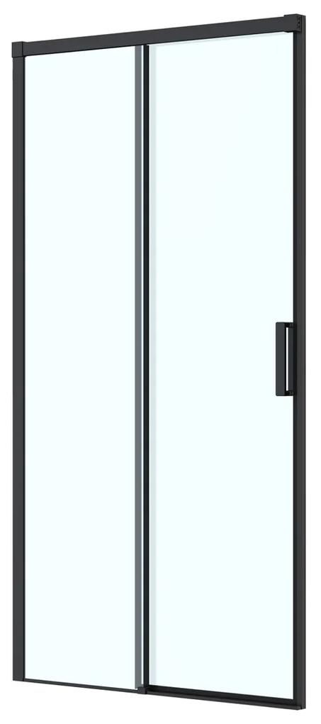 Oltens Breda sprchové dvere 110 cm posuvné čierna matná/priehľadné sklo 21214300
