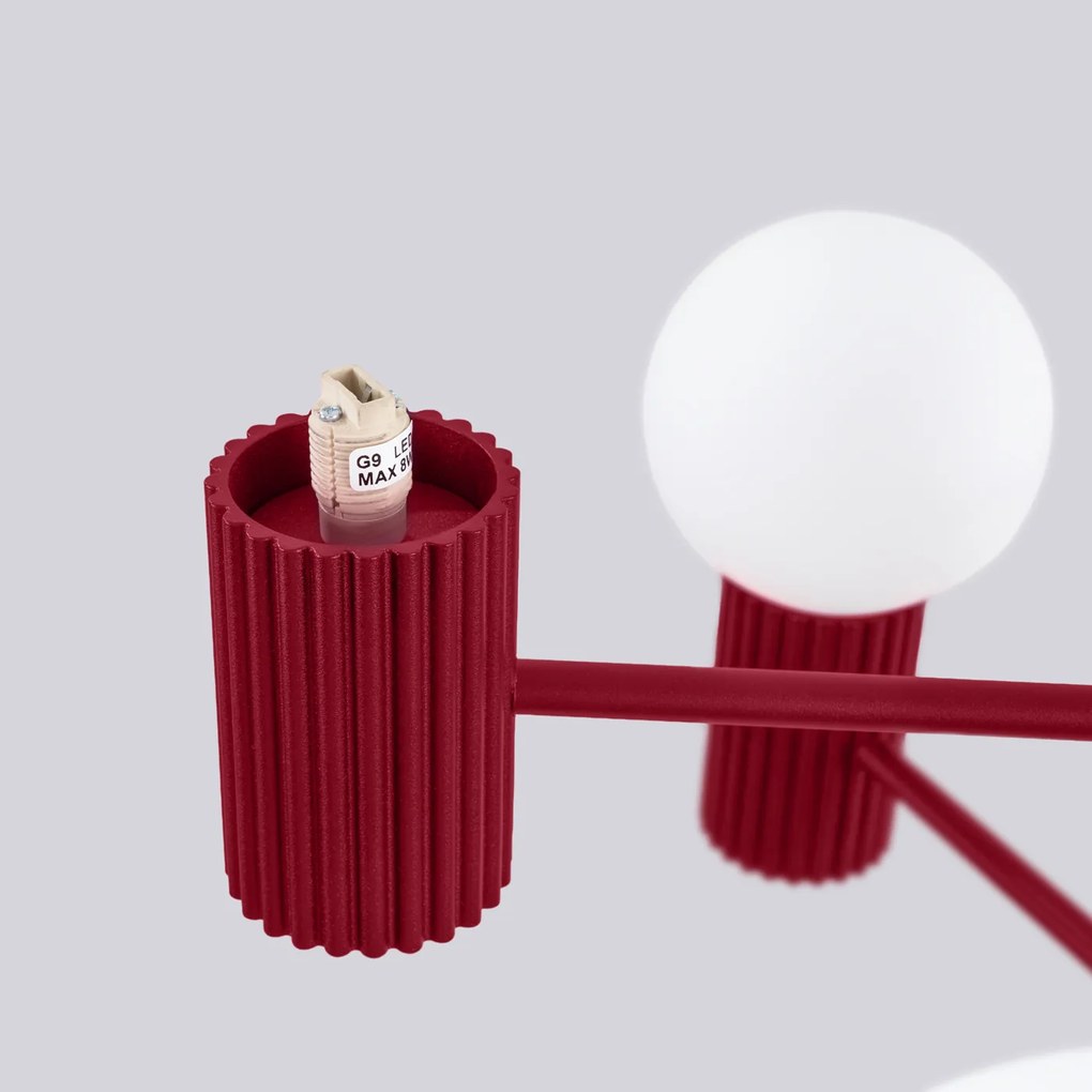 Luster Halo, 6x biele sklenené tienidlo, bo