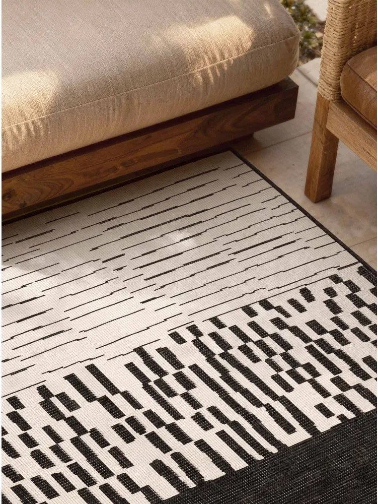 Čierny/krémovobiely vnútorný a vonkajší koberec 120x170 cm Haringey Acacia – Ted Baker