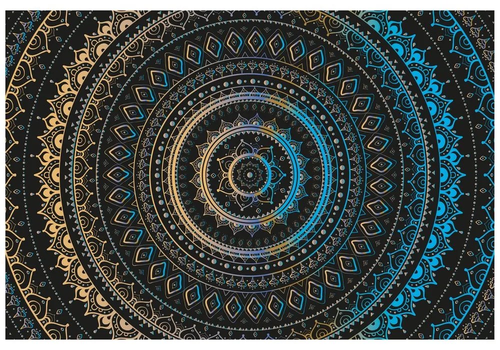 Samolepiaca tapeta Mandala so vzorom slnka