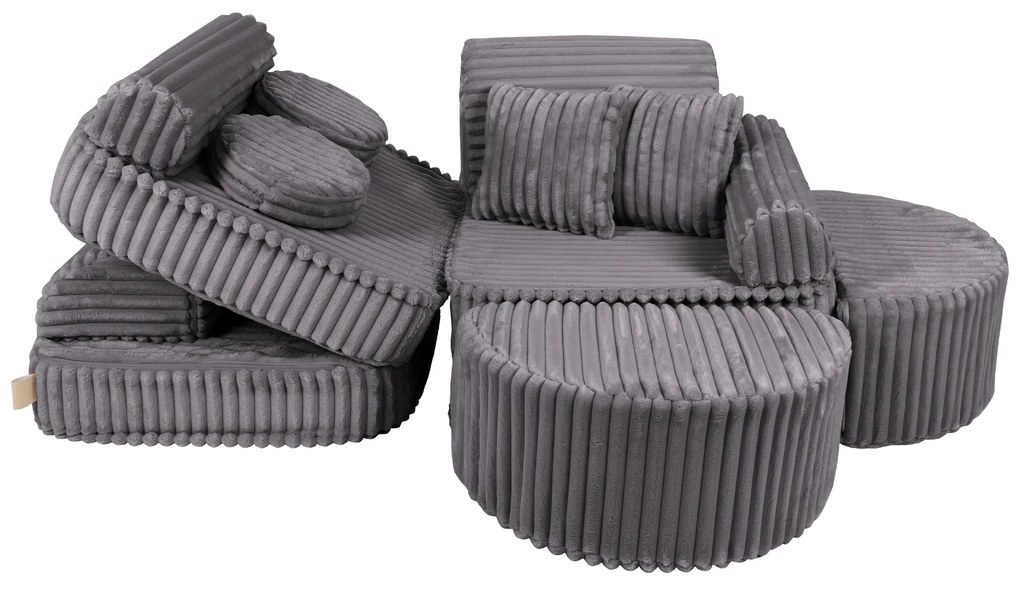 MeowBaby® Churros detská pohovka Max, Jurassic Grey