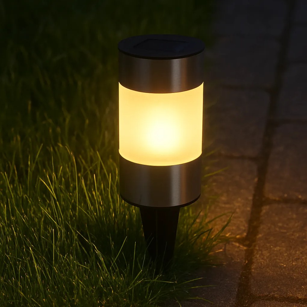 Solárna LED lampa Hardyng, pr. 6 cm, v. 24 cm, teplá biela