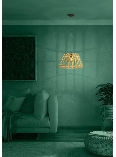 Eglo 390151 - Luster na lanku MONTEZUELO 1xE27/40W/230V pr. 50 cm bambus