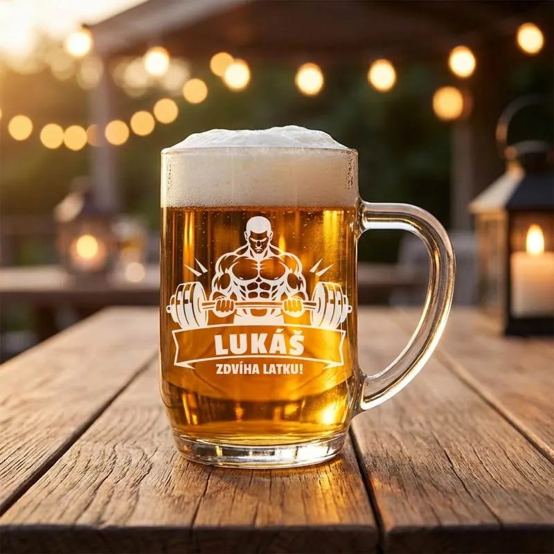 Pieskovaný polliter na pivo Zdvíha latku