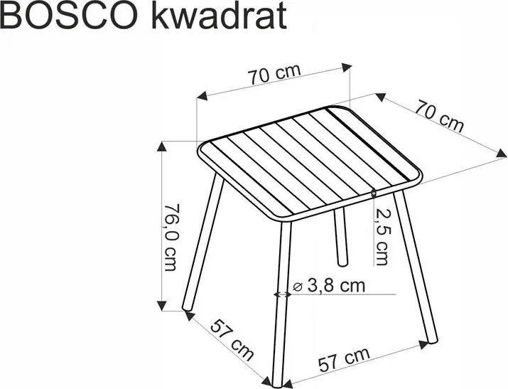 Záhradný stolík Basto 2 (čierna) (pre 2 osoby). Vlastná spoľahlivá doprava až k Vám domov. 1092373