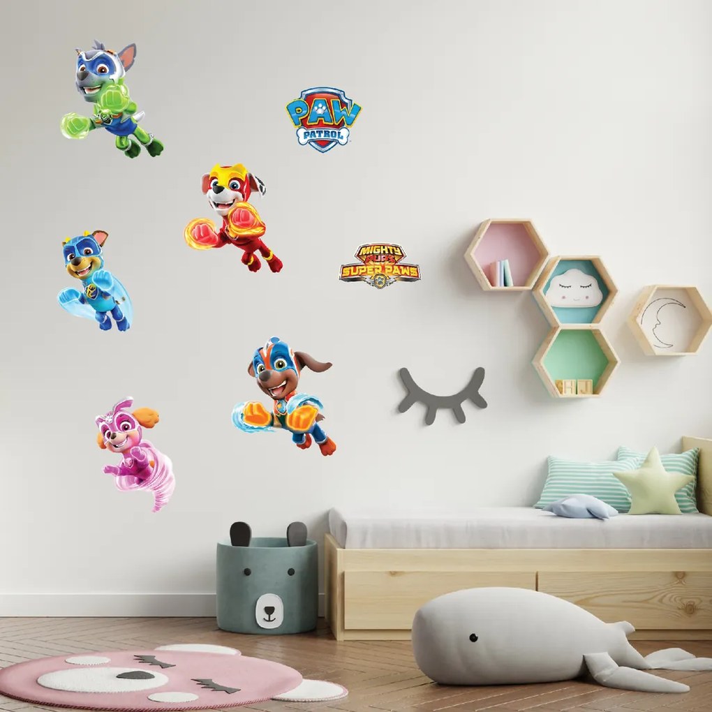 PAW Patrol - Mighty Pups - nálepka na stenu