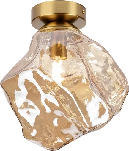 Stropné svietidlo CRISTAL 1xE14/15W/230V mosadz/dymovo-béžová