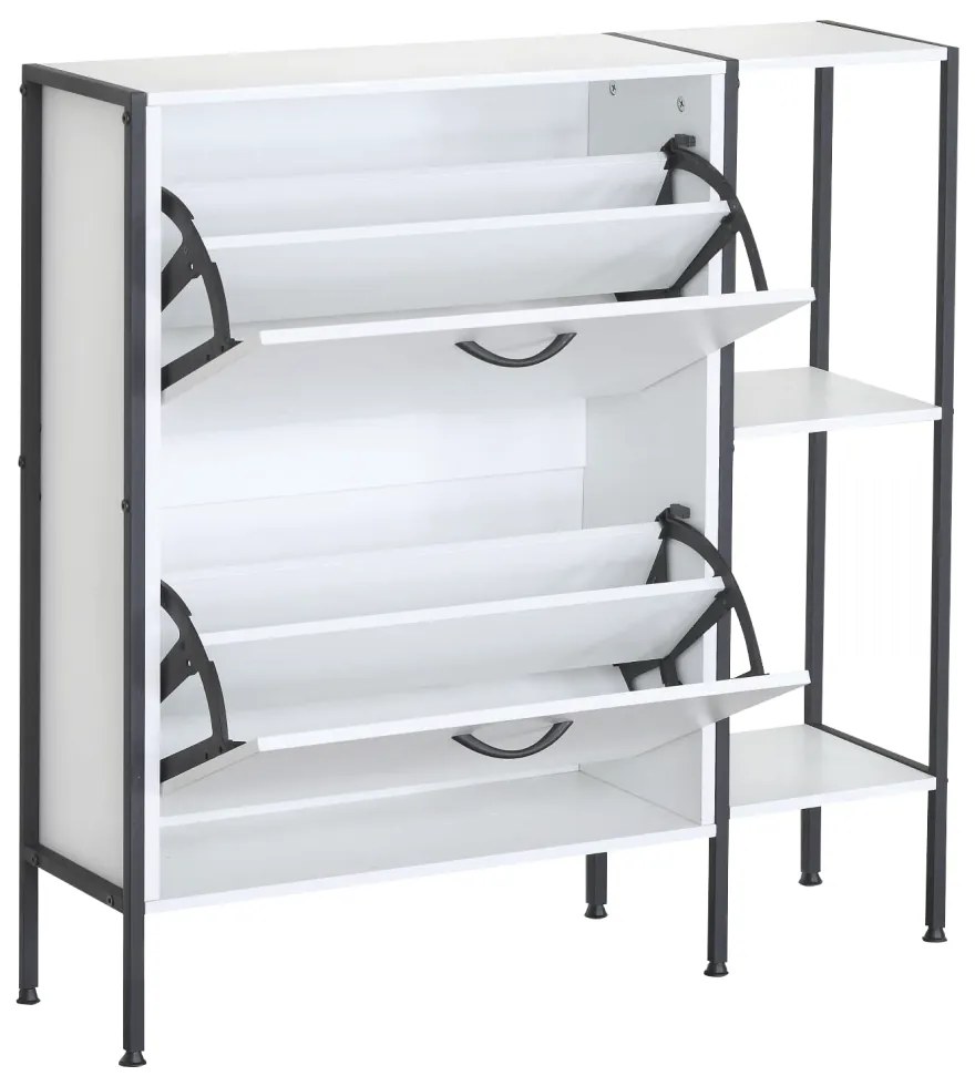 Botník SOVIO, 2 poschodia, biela