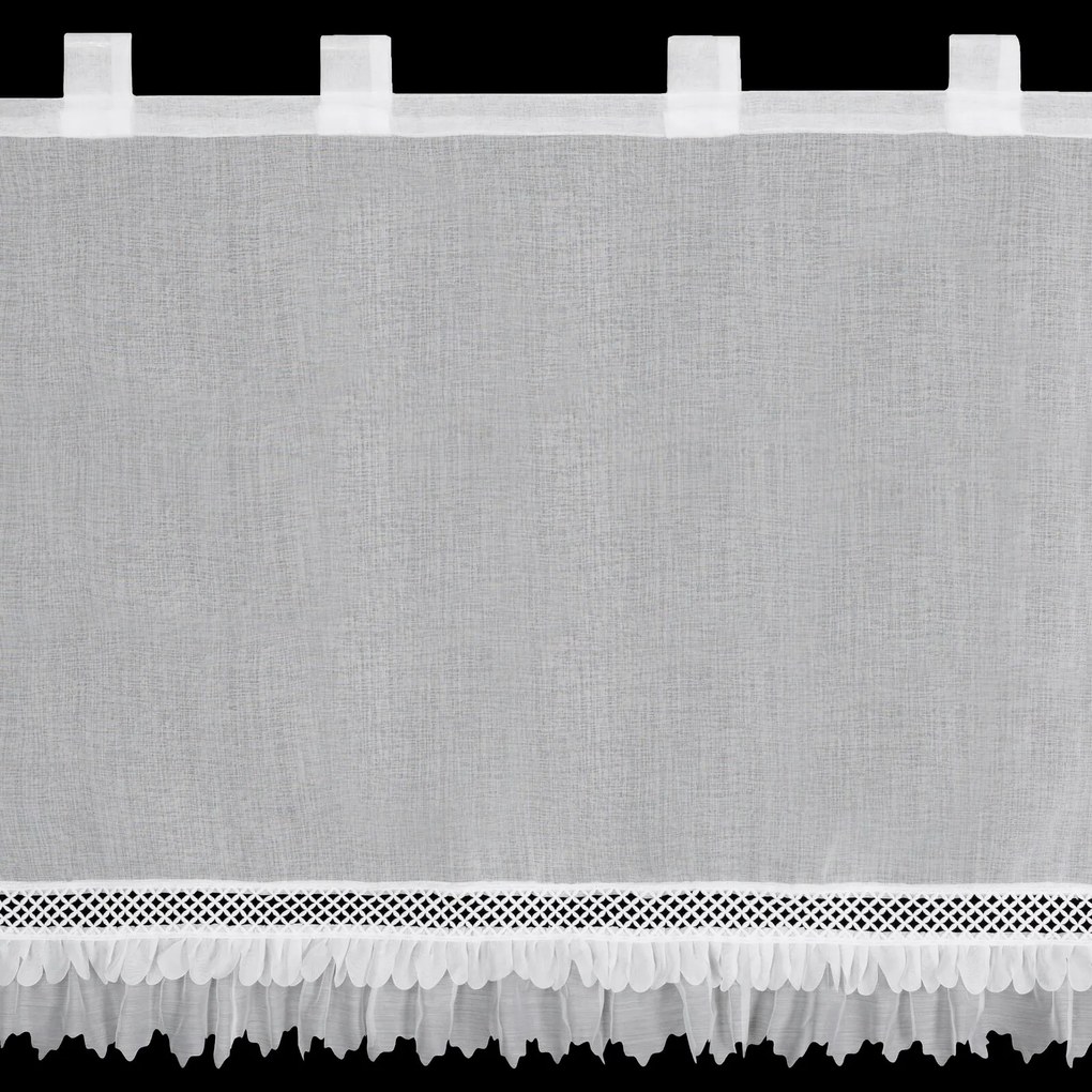 KRÁTKA ZÁCLONA NA PÚTKACH KATRIN 150X90 CM BIELA