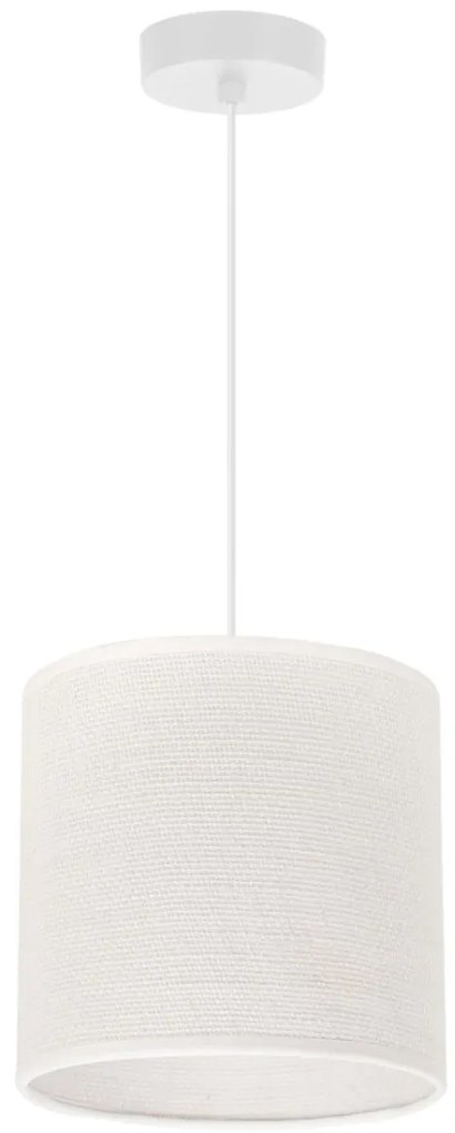 Závesné svietidlo Juta, 1x biele jutové tienidlo, (fi 15cm), w