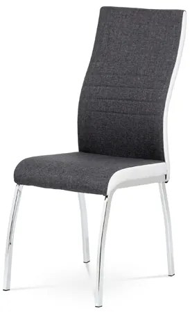 Jedálenská stolička POLARIS — kov, látka, šedá / biela