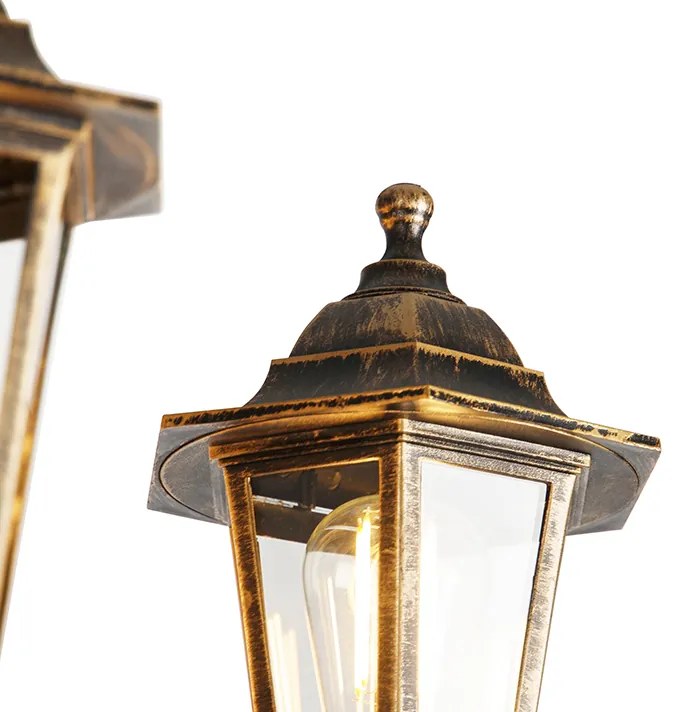 Antická vonkajšia lampa zlatá 3-svetlá IP44 - New Haven