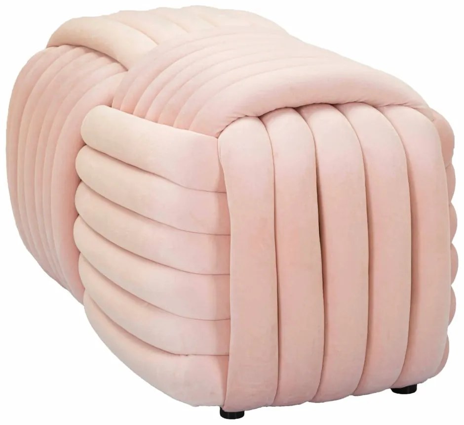 Svetloružová zamatová lavica Softy – Mauro Ferretti