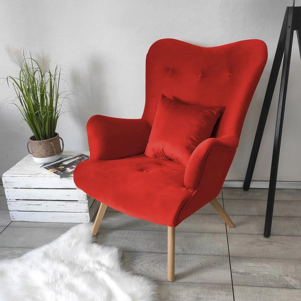 Kreslo v škandinávskom štýle na nožičkách Blanco, Farby: Magic Velvet 2225