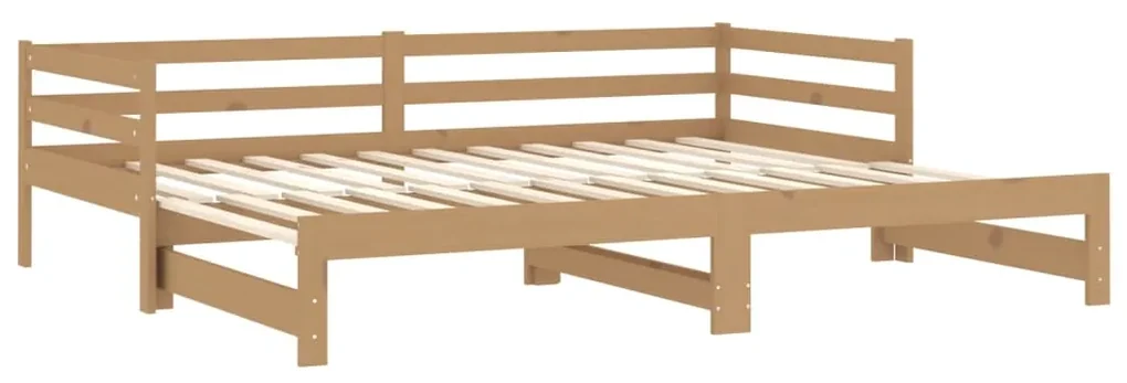Rozkladacia denná posteľ 2x(90x200)cm, medová, borovicový masív