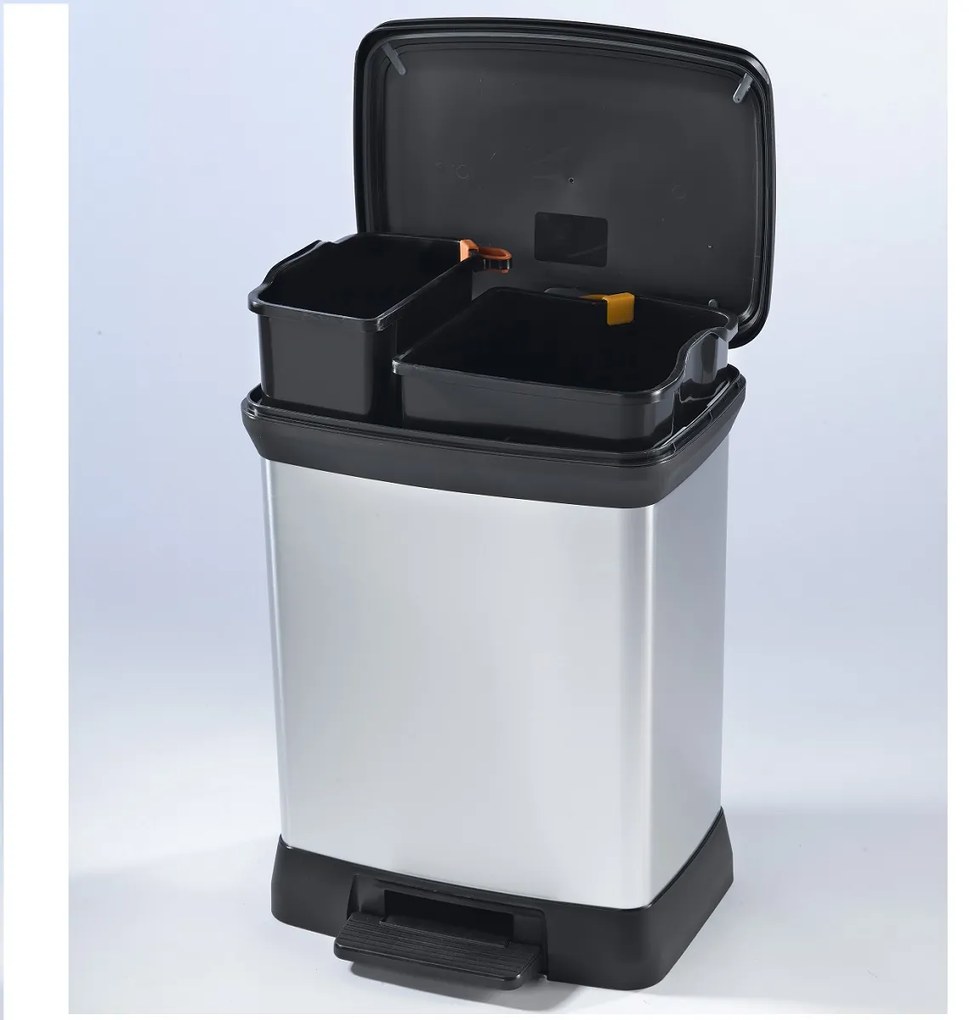 Curver Odpadkový kôš Deco bin strieborný 18L + 10L