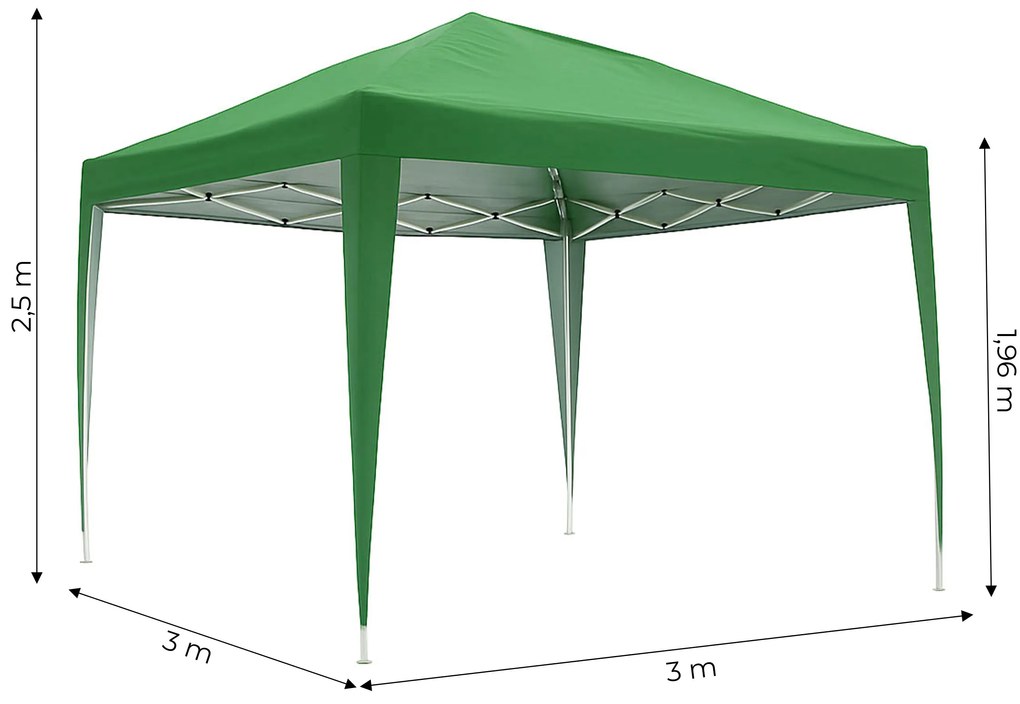 Záhradný pavilónový altánok, 3x3 m, s automaticky rozťahovacou strechou, MultiGarden