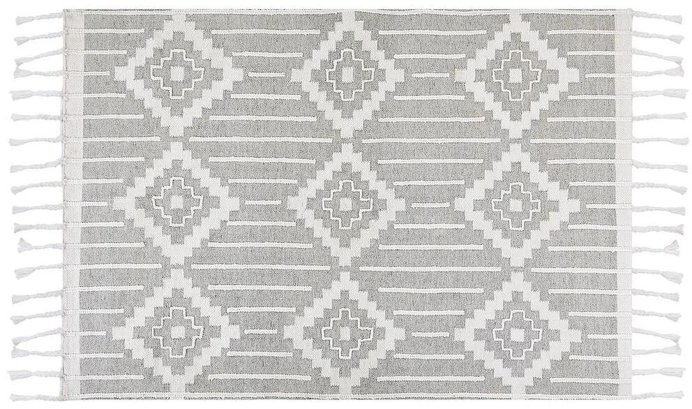 Vonkajší koberec 160 x 230 cm sivá/biela TABIAT Beliani