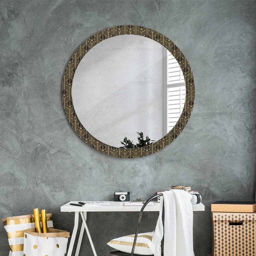 Okrúhle ozdobné zrkadlo na stenu Abstraktný fi 90 cm