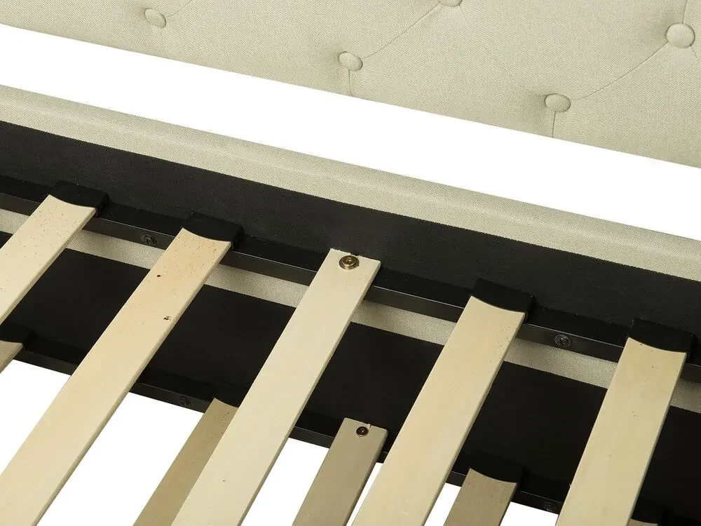 Rozkladacia čalúnená posteľ 80 x 200 cm béžová LIBOURNE Beliani