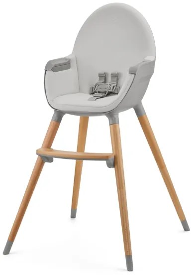 KINDERKRAFT - Detská jedálenská stolička 2v1 FINI2 buk/šedá
