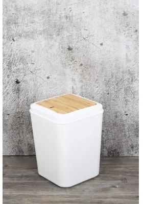 Odpadkový kôš Form & Style biela/bambus