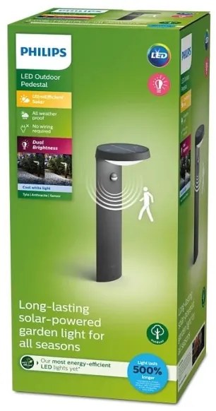 Philips - LED Solárna lampa so senzorom TYLA LED/1,2W/4V 4000K IP44