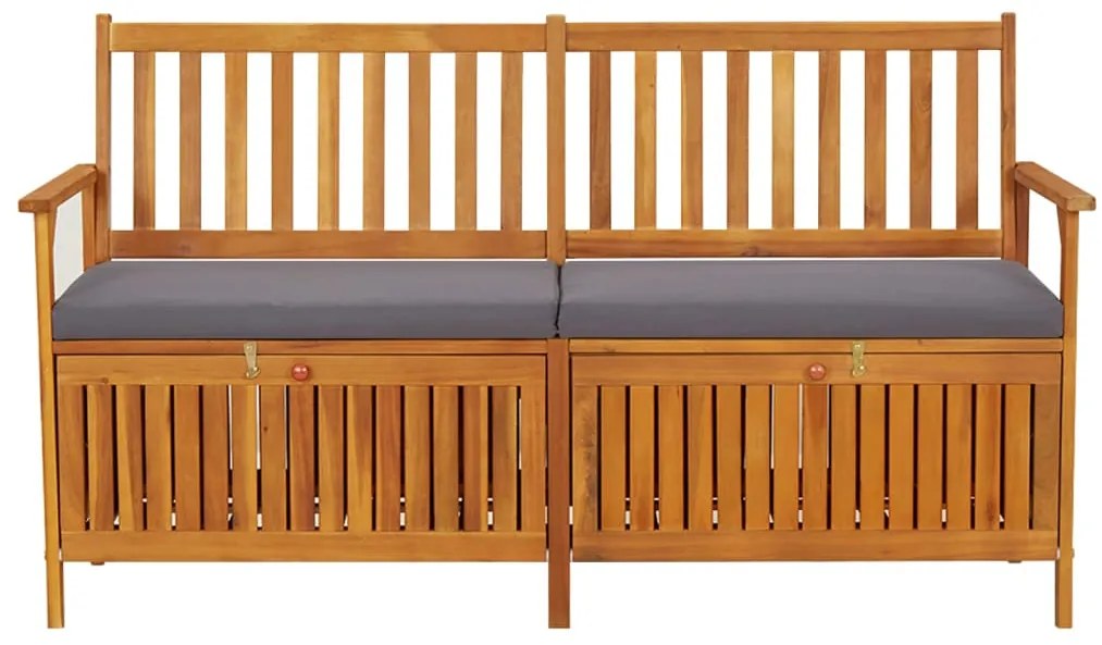 vidaXL Úložná lavica s vankúšom 148 cm masívne akáciové drevo