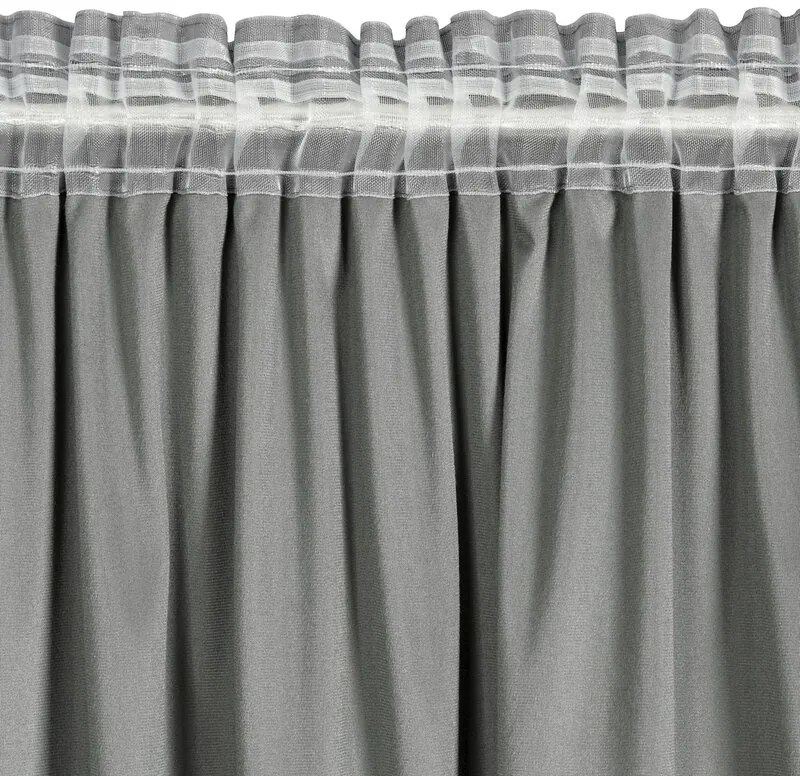 Dekorstudio Luxusný záves CARLI na pásku s volánikmi a trblietavým pásom kryštálov - strieborný Rozmer závesu: 140x270cm