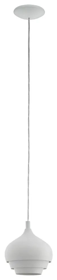 Eglo 97212 - Luster na lanku CAMBORNE 1xE27/60W/230V biela priemer 190 mm