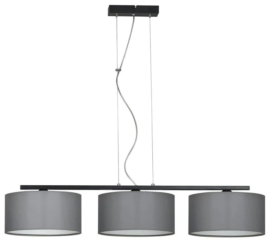 Luster na lanku ASTRA 3xE27/60W/230V šedá