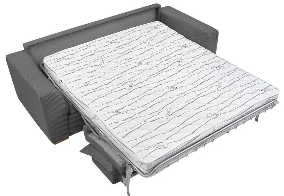 Sivá menčestrová rozkladacia pohovka 225 cm Augustin – Bobochic Paris