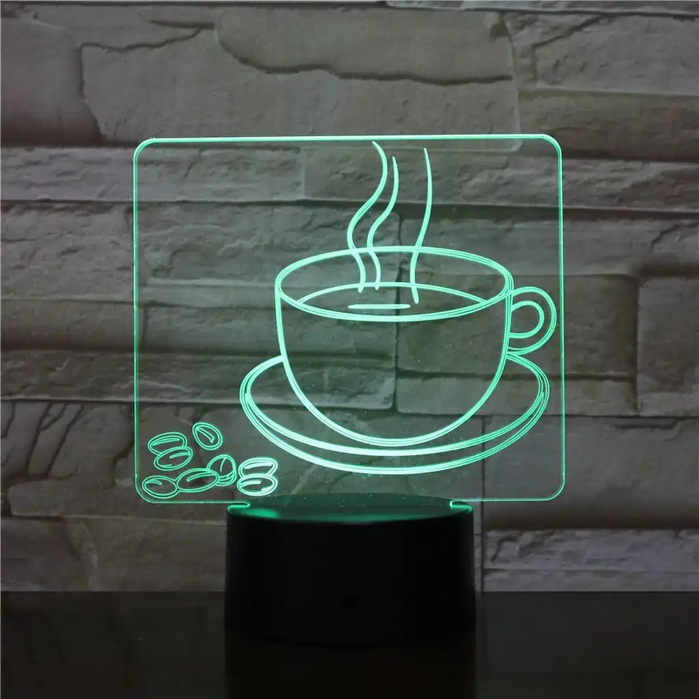 3Dmix 3DL-WD033 – 3D LED nočná lampa - Káva (Wood)