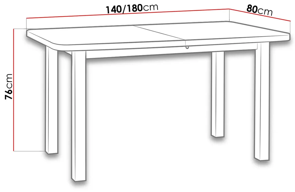 Rozkladací jedálenský stôl Legano 80 x 140 180 II L (dub sonoma) (pre 4-8 osôb). Vlastná spoľahlivá doprava až k Vám domov. 1105388