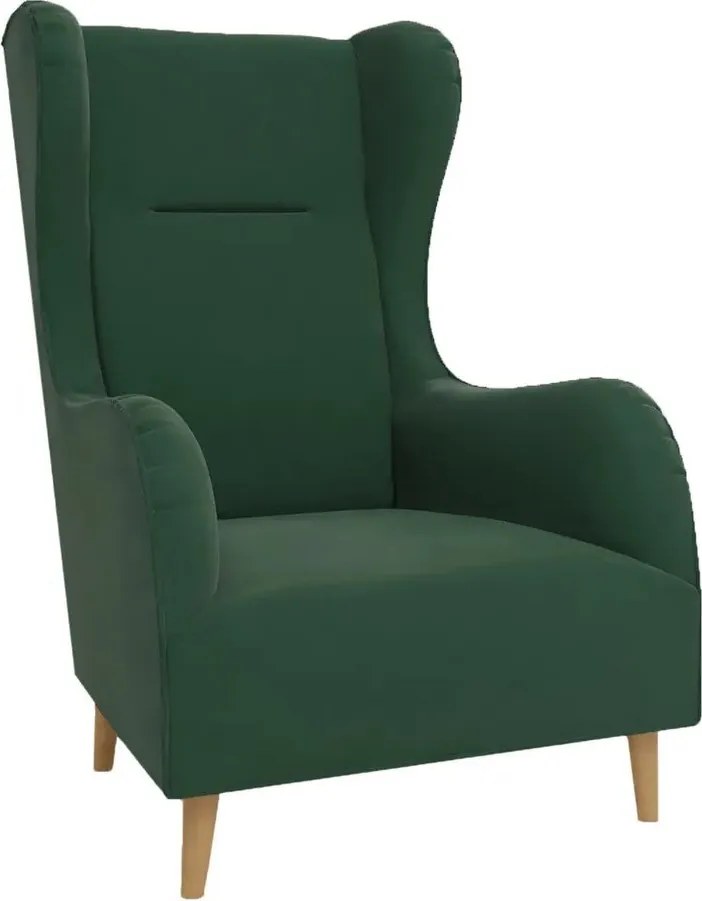 Tmavozelené zamatové kreslo ušiak Carole – Ropez