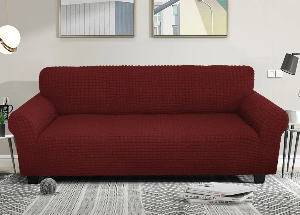 Bielastický poťah na trojmiestnu pohovku BestBerg / vínová