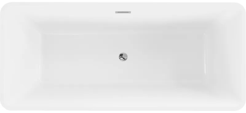 Mexen Tonia, voľne stojaca vaňa 170 x 75 cm, biela, chrómový prepad, 52171707500-01