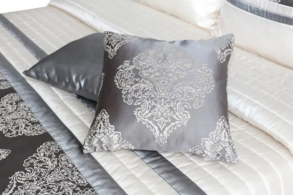 Luxusný prehoz na posteľ barokového designu v zlato sivej farbe Šírka: 220 cm | Dĺžka: 240 cm