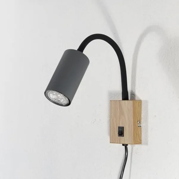 Globo 57911WG - Flexibilná nástenná lampa ROBBY 1xGU10/25W/230V šedá/hnedá